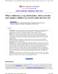 What a Difference a Tag Cloud Makes: Effects of Tasks and Cognitive Abilities on Search Res