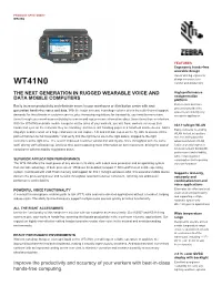 WT41N0 Wearable Computer Spec Sheet