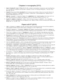 Chapters in Monographs (2010) Papers with IF