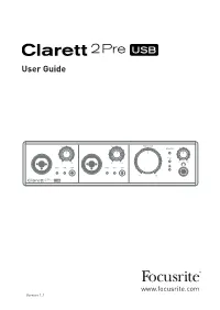 Clarett 2Pre Usb Technical Specifications