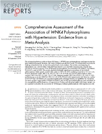 Comprehensive Assessment of the Association of WNK4