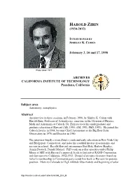Interview with Harold Zirin