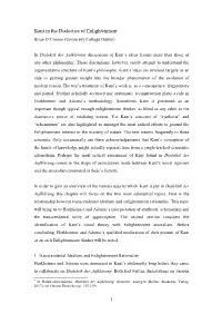 Kant in the Dialectics of Enlightenment* Brian O’Connor (University College Dublin)