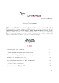 NEWSLETTER Editor: Francis Knights