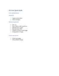 OU User Quick Guide Core Competencies