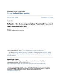 Refractive Index Engineering and Optical Properties Enhancement by Polymer Nanocomposites