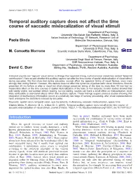 Temporal Auditory Capture Does Not Affect the Time Course of Saccadic Mislocalization of Visual Stimuli