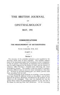 THE MEASUREMENT of HETEROPHORIA Copyright