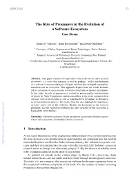 The Role of Prosumers in the Evolution of a Software Ecosystem Case Steam