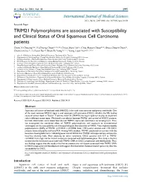 TRIM21 Polymorphisms Are Associated with Susceptibility And