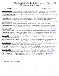 WLSC SAILBOATS for SAIL, Etc...Page 1 Of
