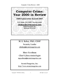 Computer Crime Review -- 2000