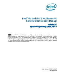 Intel® 64 and IA-32 Architectures Software Developer's Manual, Volume 3C: System Programming Guide, Part 3