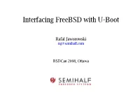 Interfacing Freebsd with U-Boot