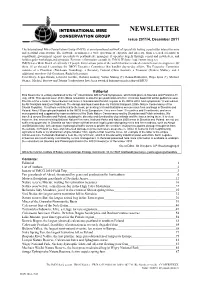 NEWSLETTER CONSERVATION GROUP Issue 2011/4, December 2011