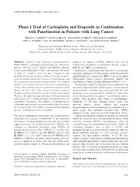 Phase I Trial of Carboplatin and Etoposide in Combination with Panobinostat in Patients with Lung Cancer