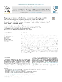Targeting Separate Specific Learning Parameters Underlying Cognitive