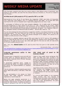 WEEKLY MEDIA UPDATE 22 October, 2012 Monday