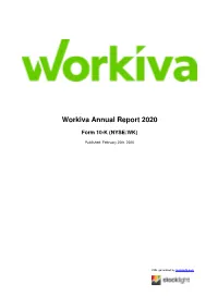Workiva Annual Report 2020
