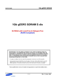 1Gb Gddr3 SDRAM E-Die