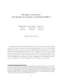 Pass-Through, Tax Avoidance, and Nutritional Effects