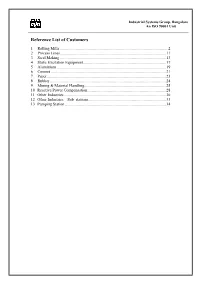 Reference List of Customers