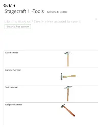 Stagecraft 1 -Tools Flashcards | Quizlet