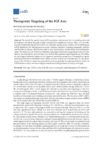 Therapeutic Targeting of the IGF Axis