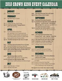 2018 Crown King Event Calendar