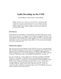 Audio Decoding on the C54X
