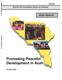 Conditions in Aceh…………………………………………………