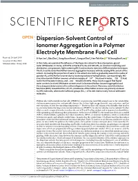 Dispersion-Solvent Control of Ionomer Aggregation in a Polymer