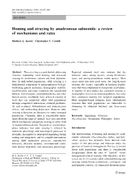 Homing and Straying by Anadromous Salmonids: a Review of Mechanisms and Rates