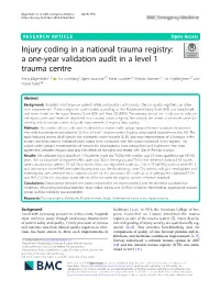 Injury Coding in a National Trauma Registry: a One-Year Validation Audit in a Level 1 Trauma Centre
