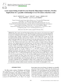 Laser Argon Dating of Melt Breccias from the Siljan Impact Structure, Sweden: Implications for a Possible Relationship to Late Devonian Extinction Events