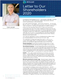 Letter to Our Shareholders 2020