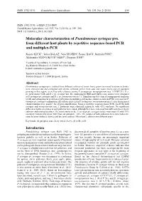 Molecular Characterization of Pseudomonas Syringae Pvs. from Different Host Plants by Repetitive Sequence-Based PCR and Multiplex-PCR