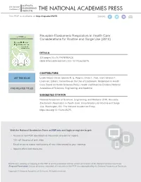 Reusable Elastomeric Respirators in Health Care: Considerations for Routine and Surge Use (2019)