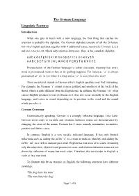 The German Language Linguistic Features