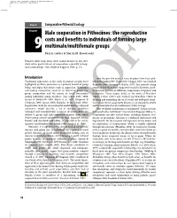 The Reproductive Costs and Benefits to Individuals of Forming Large 9 Multimale/Multifemale Groups Paul A