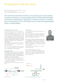 Timing Attack on I2P Web Servers