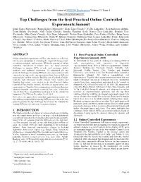 Top Challenges from the First Practical Online Controlled Experiments Summit
