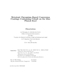 Trivalent Chromium Based Conversion Coatings Containing Cobalt on the Zinc Plated Steel