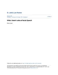 White Liberal Looks at Racist Speech