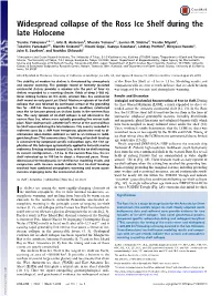 Widespread Collapse of the Ross Ice Shelf During the Late Holocene