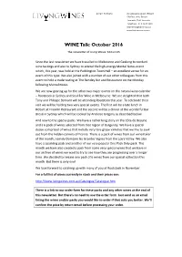 WINE Talk: October 2016