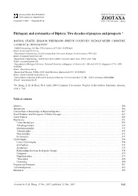Zootaxa,Phylogeny and Systematics of Diptera