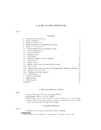 A GUIDE to the LITERATURE 03B0 Contents 1. Short Introductory Articles 1 2. Classic References 1 3. Books and Online Notes 2 4