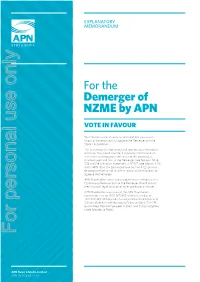 APN's Explanatory Memorandum Dated 11 May 2016
