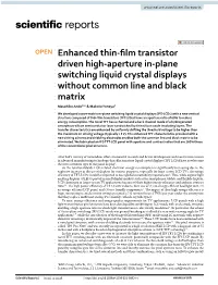 Enhanced Thin-Film Transistor Driven High-Aperture In-Plane Switching